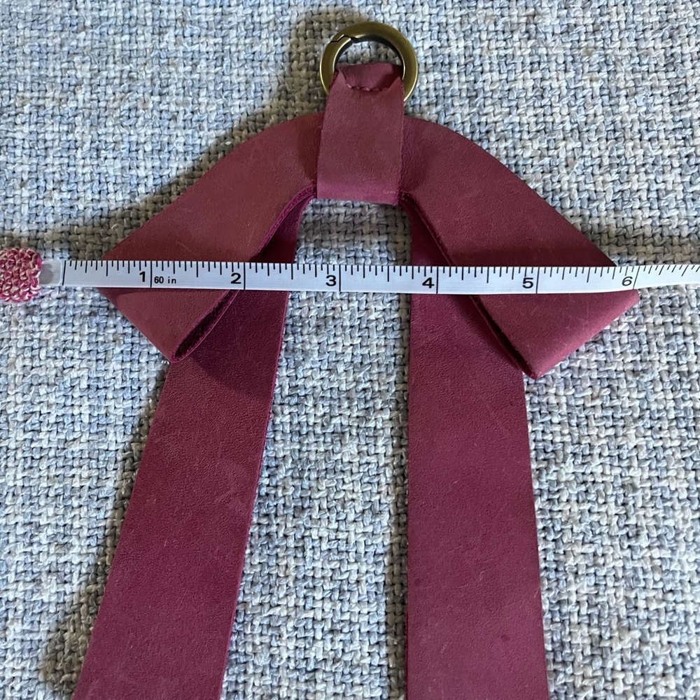 Foxglove pink suede bow purse charm/keychain